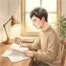 Editorial watercolor portrait of RK, an independent hair-loss researcher