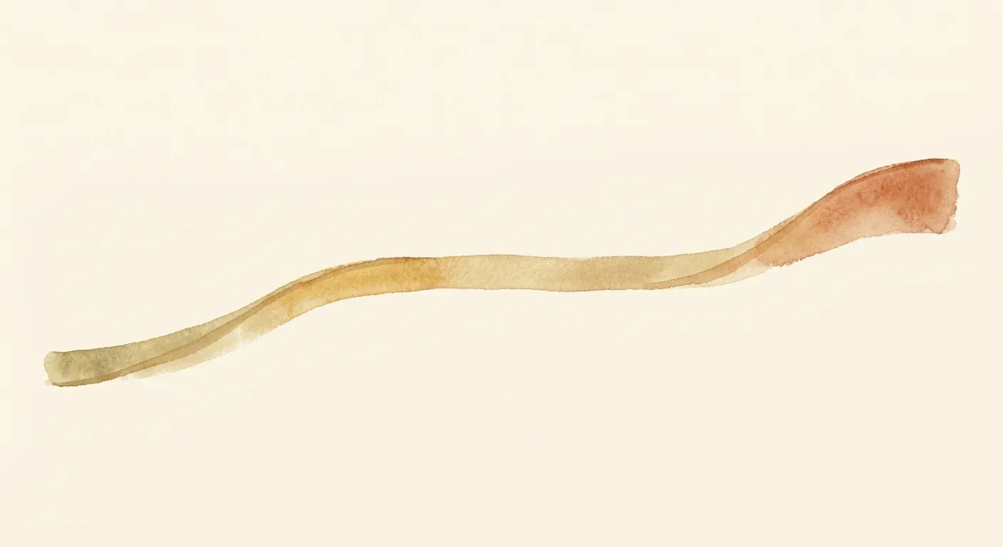 An abstract watercolour composition on cream paper — a gentle rising curve that levels into a comfortable plateau and then, past the plateau, shifts into a warning-toned zone, suggesting a sufficiency range beyond which more becomes harmful, in warm amber and muted gold tones